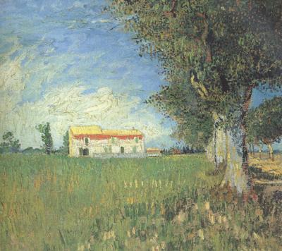 Vincent Van Gogh Farmhous in a Wheat Field (nn04) oil painting image